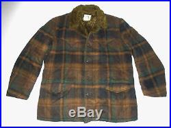Vtg 50's H BAR C Wool WESTERN Coat FLEECE LINED Ranch Jacket Plaid Mens 44 L