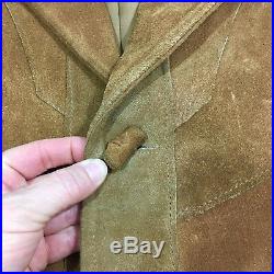 Vtg 70's Pioneer Wear Men HEAVY SUEDE Western Jacket HiPpIe Cowboy Leather Coat