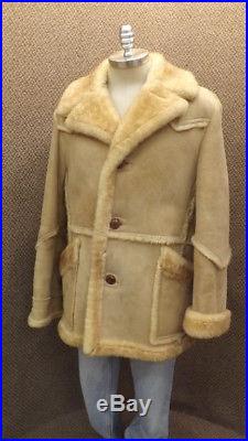 Vtg Berman's Shearling Coat sz 44 BEAUTIFUL Marlboro Man Cowboy Western Jacket