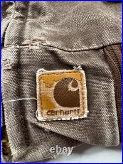 Vtg Carhartt J14 CHT Santa Fe Jacket Brown Faded Distressed Chore Duck Mens XLT