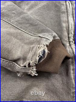 Vtg Carhartt J14 CHT Santa Fe Jacket Brown Faded Distressed Chore Duck Mens XLT