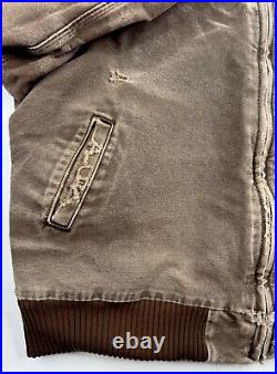 Vtg Carhartt J14 CHT Santa Fe Jacket Brown Faded Distressed Chore Duck Mens XLT