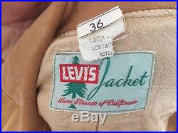 Vtg Deadstock Levi Suede Leather Sherpa Zipper Jacket Cowboy Western Wear 36 38