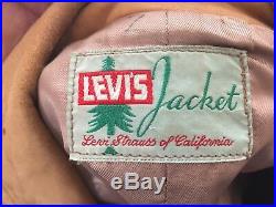 Vtg Deadstock Levi Suede Leather Zipper Jacket Cowboy Western Wear L 42