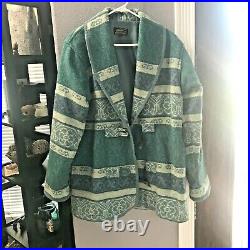 Vtg Eddie Bauer Woman's Outdoor Outfitter Southwest Western Wool Coat Sz Medium