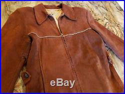 Vtg Levi Suede Leather Zipper Jacket Coat Deadstock Western Wear 40's 50's Rare