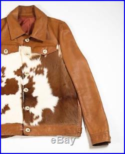 Vtg Men's Western Wear Deerskin Hair-on Cowhide Fur Jacket Coat Rockabilly 60's