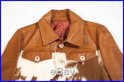 Vtg Men's Western Wear Deerskin Hair-on Cowhide Fur Jacket Coat Rockabilly 60's