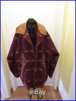 Vtg Men's XL PENDLETON Western Wool Classic Coat Jacket High Grade suede collar