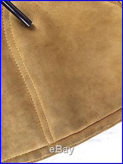 Vtg Neiman Marcus Sheepskin Shearling Suede Leather Wool Coat Western Jacket