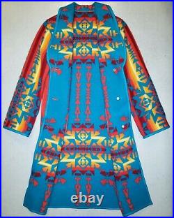 Vtg PENDLETON HIGH GRADE Western Southwestern Indian Blanket Coat Jacket L RARE