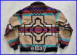 Vtg PENDLETON High Grade Western Native Navajo Aztec Blanket Bomber Jacket M-L