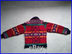 Vtg PENDLETON High Grade Western Native Navajo Aztec Blanket Bomber Jacket S-M