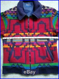 Vtg PENDLETON High Grade Western Native Navajo Aztec Blanket Bomber Jacket S-M