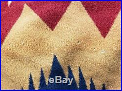 Vtg PENDLETON Western Wear Southwestern Native Wool Blanket Navy Blue Jacket szM