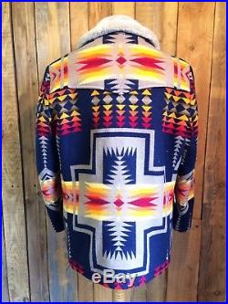 Vtg PENDLETON wool JACKET coat LARGE 42 chest NAVAJO native american WESTERN vgc