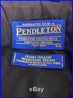 Vtg Pendleton High Grade Western Wear Coat Jacket Sz L Southwestern Wool Mens