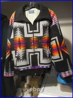 Vtg Pendleton High Grade Western Wear (S)Wool Bomber Jacket Coat Southwest Aztec