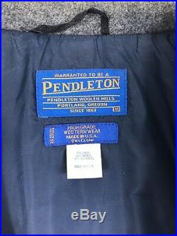 Vtg Pendleton High Grade Western Wear Wool Jacket Medium Aztec Southwestern USA