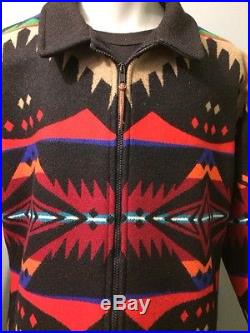 Vtg Pendleton Indian Blanket Jacket High Grade Coat Wool Mens Western Cowboy Lg