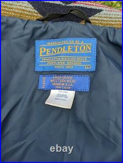 Vtg Pendleton Jacket Southwestern Aztec Wool Western USA Men's L Bomber Coat