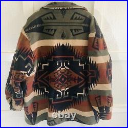 Vtg Pendleton Jacket Southwestern Aztec Wool Western USA Men's XL Coat Brown