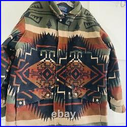 Vtg Pendleton Jacket Southwestern Aztec Wool Western USA Men's XL Coat Brown