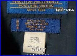 Vtg. Pendleton Wool High Grade Western Wear XL Bomber Jacket Coat Southwest USA