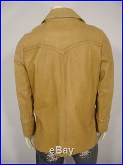 Vtg Pioneer Wear Saddle Coat Marlboro Heavy Leather Western Jacket Coat Men's 44