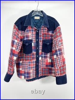 Vtg Plaid Flannel Corduroy Western Jacket Camp Hippie Country Rockabilly Grunge