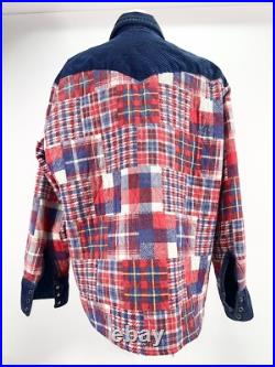 Vtg Plaid Flannel Corduroy Western Jacket Camp Hippie Country Rockabilly Grunge