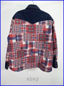 Vtg Plaid Flannel Corduroy Western Jacket Camp Hippie Country Rockabilly Grunge
