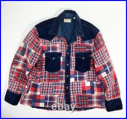 Vtg Plaid Flannel Corduroy Western Jacket Camp Hippie Country Rockabilly Grunge