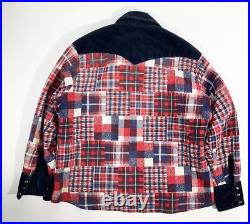 Vtg Plaid Flannel Corduroy Western Jacket Camp Hippie Country Rockabilly Grunge
