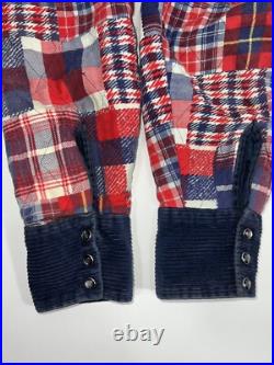Vtg Plaid Flannel Corduroy Western Jacket Camp Hippie Country Rockabilly Grunge