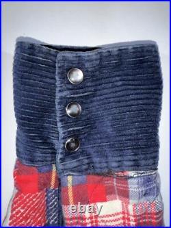 Vtg Plaid Flannel Corduroy Western Jacket Camp Hippie Country Rockabilly Grunge