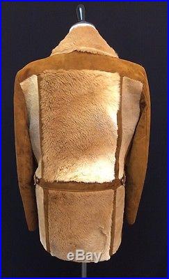Vtg ROBERT LEWIS Kangaroo Fur Pony Hair Suede Warm Western Jacket Coat 36 EUC M