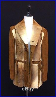 Vtg ROBERT LEWIS Kangaroo Fur Pony Hair Suede Warm Western Jacket Coat 36 EUC M