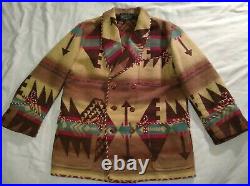 Vtg Ralph Lauren Country / Indian Southwestern Aztec Blanket Coat Jacket Sz M