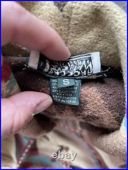 Vtg Ralph Lauren Country / Indian Southwestern Aztec Blanket Coat Jacket Sz S