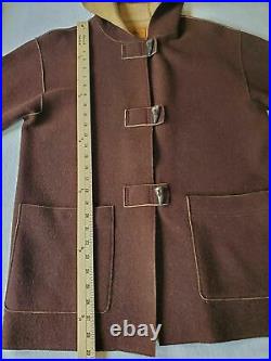 Vtg Ralph Lauren Dry Goods Polo Country Sportsman rrl Wool Hooded Coat Jacket M