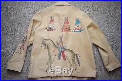 Vtg Ralph Lauren POLO COUNTRY Native Western American Indian leather jacket L