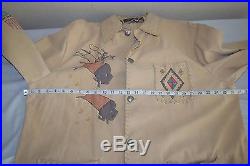 Vtg Ralph Lauren POLO COUNTRY Native Western American Indian leather jacket L
