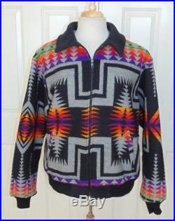 Vtg Rare Pendleton USA High Grade Western Wear Aztec Blanket Full Zip Jacket XL