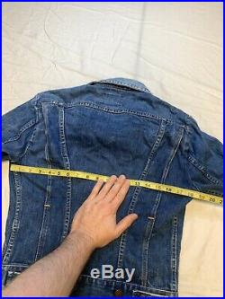 Vtg Rare Wrangler's 60s Men's Size 36 Zip-Up Denim Trucker Western Jean Jacket