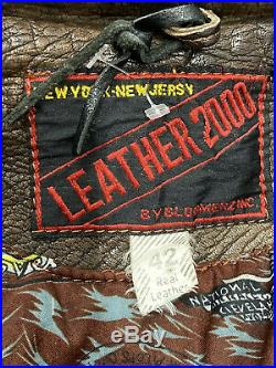 Vtg Retro Men's Western Cowboy Suede Leather Jacket with Fringes Bomber Zip Bead
