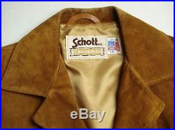 Vtg SCHOTT WESTERN Suede Leather Fringe Ranch Jacket Coat USA Sz 50