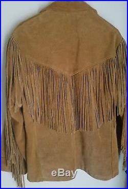 Vtg Schott suede leather fringe Western jacket women sz 18 southwest cowgirl