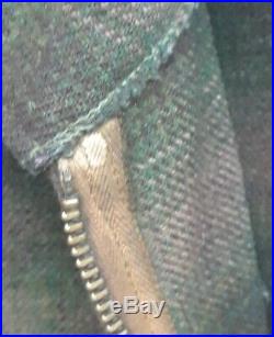 Vtg WOOLRICH Hunting Men's Mackenaw Wool Brown Green Plaid Zip Jacket Coat Sz 46