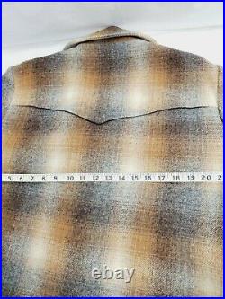 Vtg endleton High Grade Western Wear Jacket Coat Mens Size 40 Plaid Beige/Brown